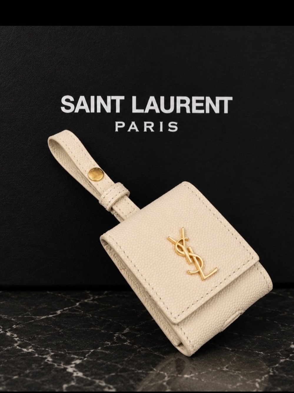 💛🤍💛YSL  AirPod Leather Case💛🤍💛